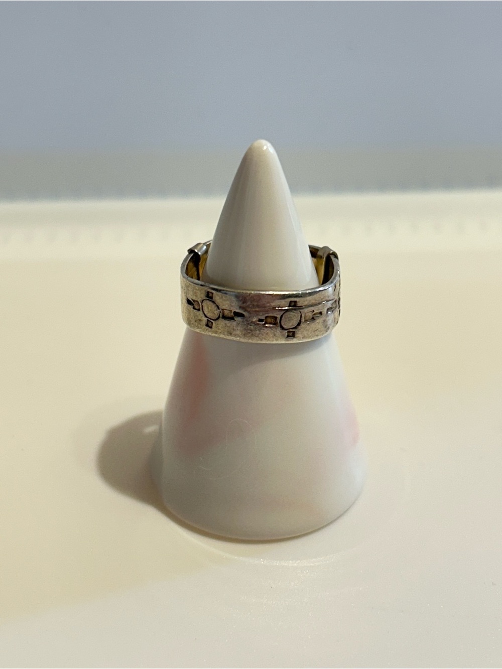 Sterling Silver Textured Band Ring Artisan/Southwestern Size 6